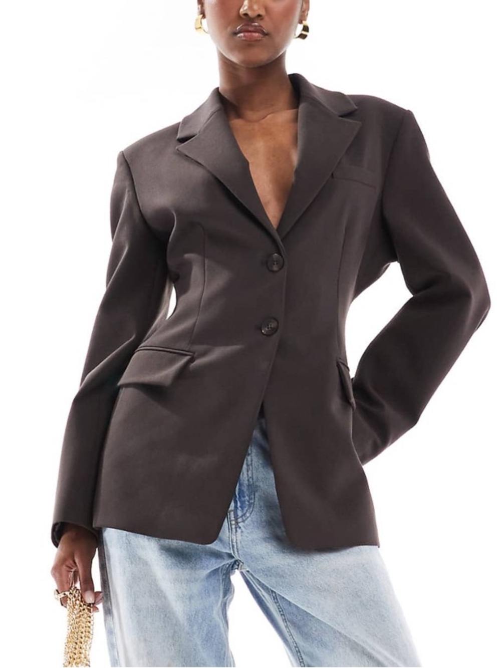 ASOS Tailored Black Women's Blazer Jacket - Classic Single-Breasted Style